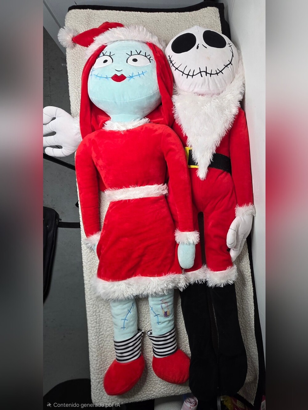 Large Jack & Sally Christmas Plush Doll Set – 2 Pieces
